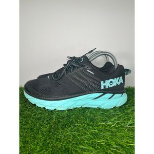 Hoka One One Clifton 6 Women’s Running Shoes US 7 Black Blue Athletic Sneaker